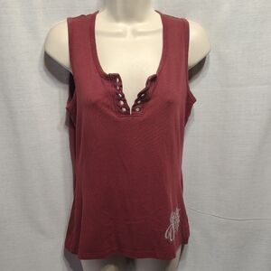Harley-Davidson Burgundy Tank Top with Studded Detail